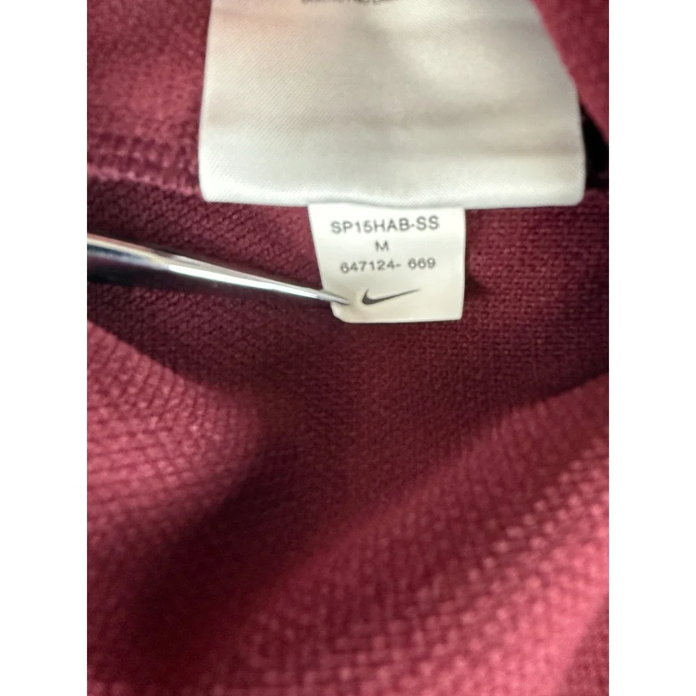 Nike Track Pants Mens Medium Maroon Dri-FIT Athletic Ankle Zip 647124-669